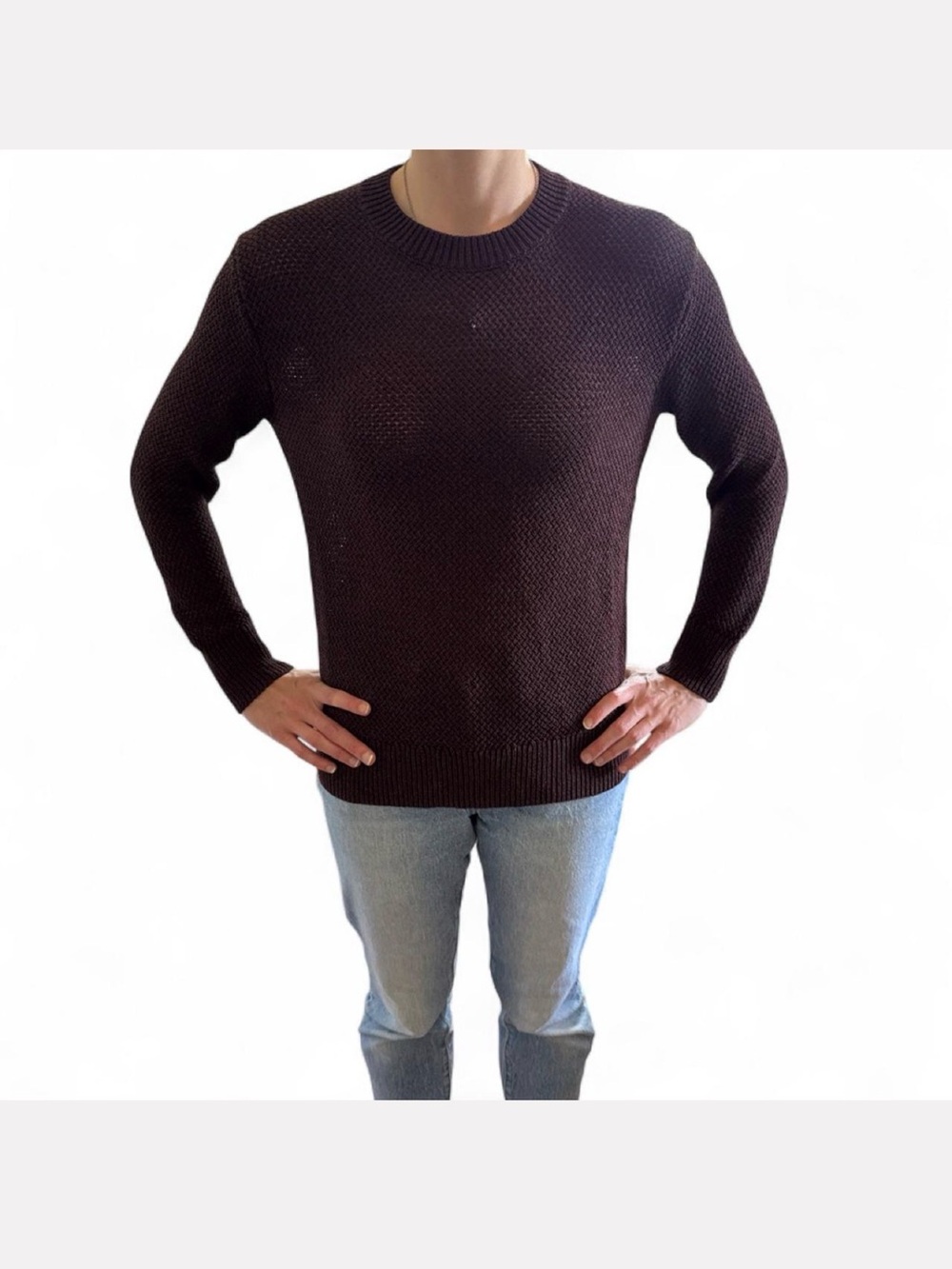 Theory Crewneck Knit Sweater - Dark Brown